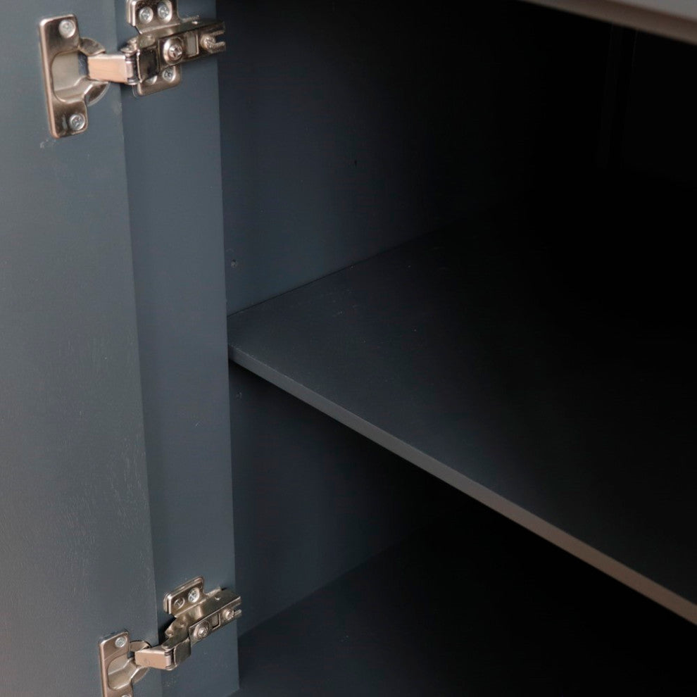 37" Single Sink Vanity, Dark Gray Finish With Gray Granite
