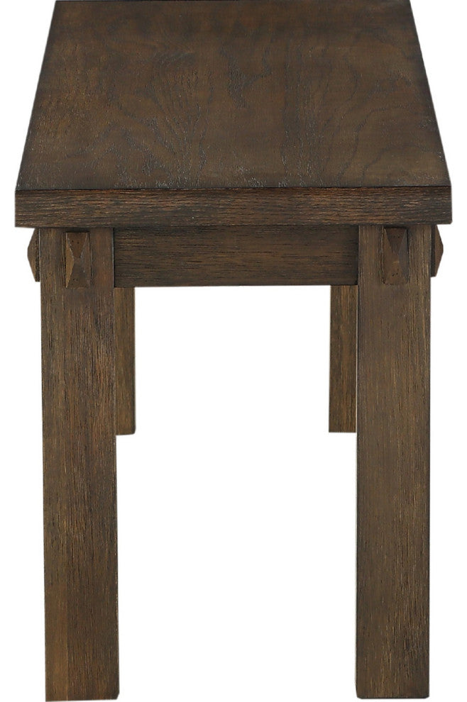 Wood Dining Bench, Dark Oak Finish