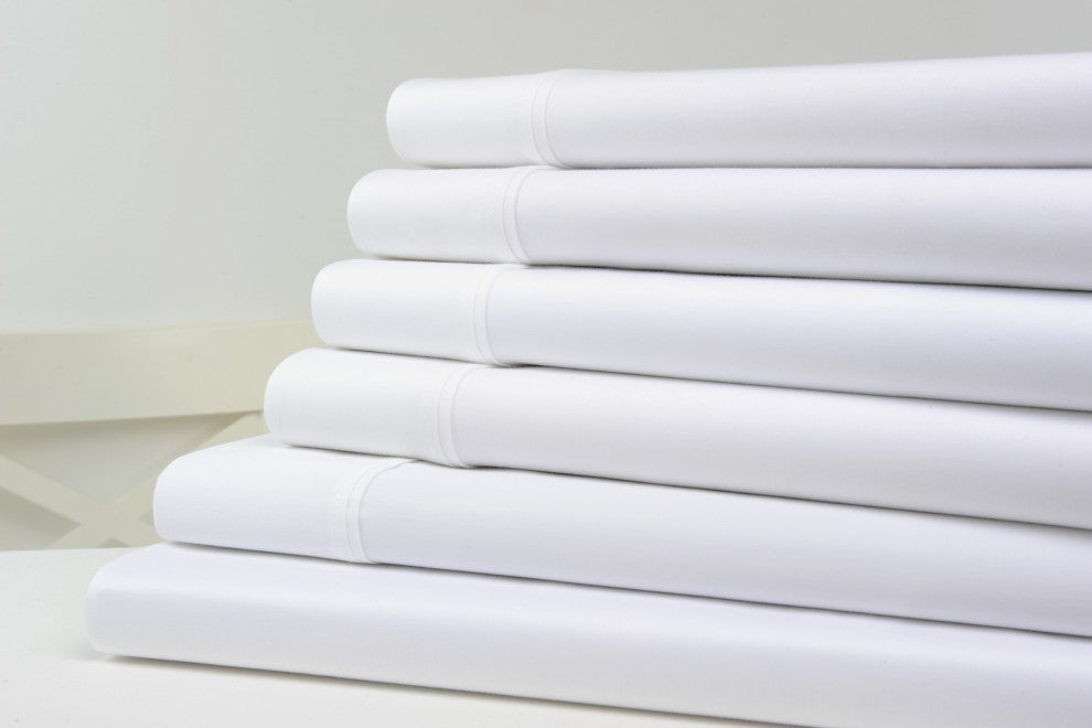 Kathy Ireland Home 1200 Thread Count 6 Piece Sheet Sets, 6 Colors, White, Full