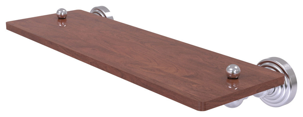 Waverly Place 16" Solid Wood Shelf, Satin Chrome