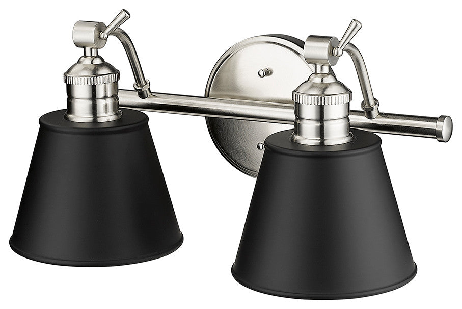 2 Light 15.9" Brushed Nickel Vanity Light
