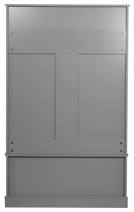 Fraser 40" Double Door Storage Bench, Coat Rack and 2 Upper Storage Cubbies, Gray