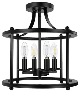 4-Light Lantern Semi Flush Mount