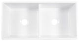 Austen Crisp White Fireclay 36" Double Bowl Farmhouse Undermount Kitchen Sink