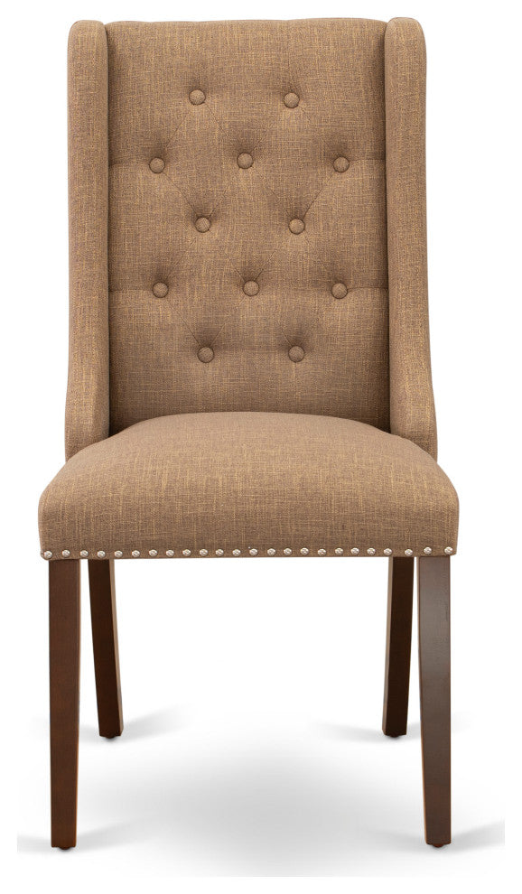 Dining Chairs, Light Sable Parson Chairs, Button Tufted Back,Set of 2