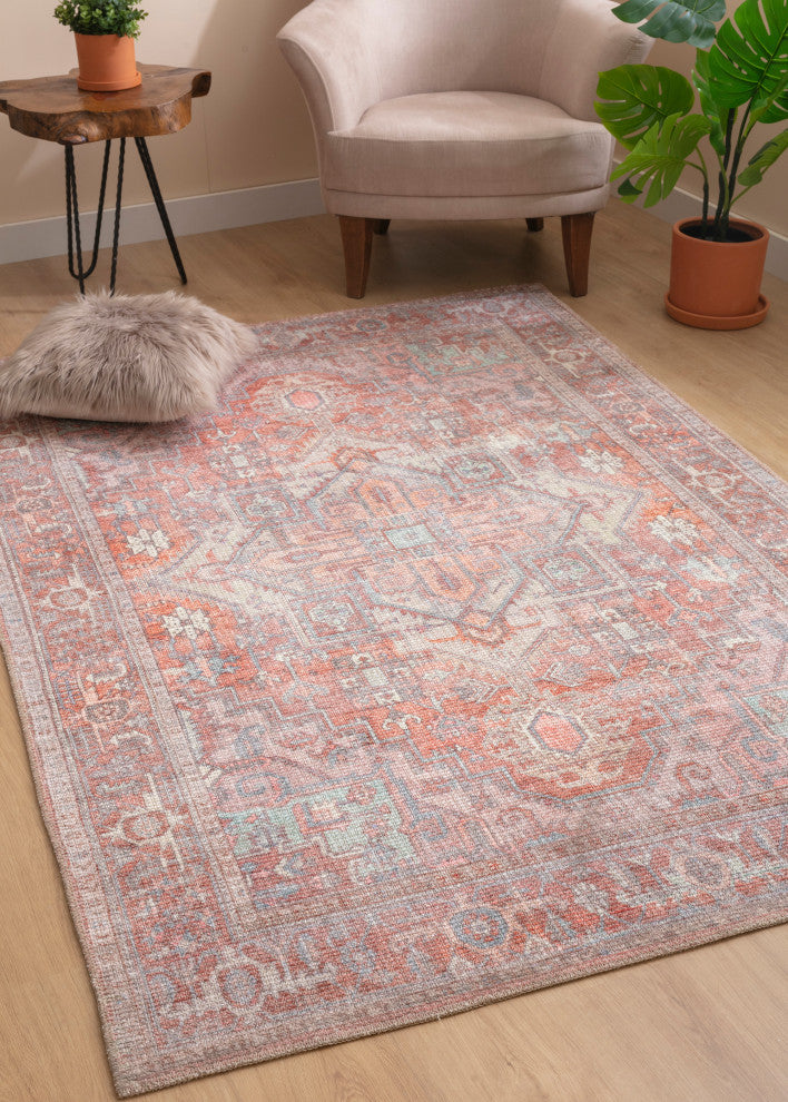 Vera Collection Coral 5' x 7'6" Rectangle Residential Indoor Area Rug