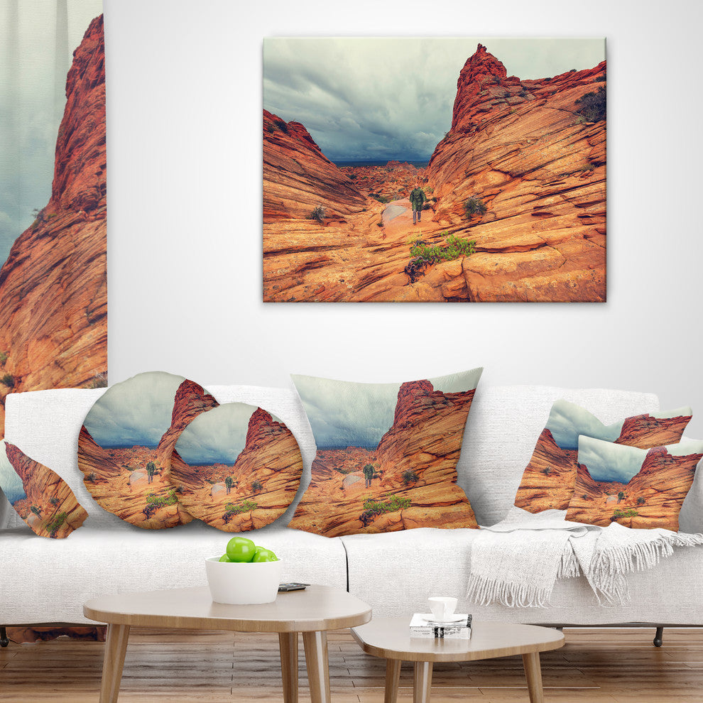 Wild Vermillion Cliffs Utah Landscape Printed Throw Pillow, 16"x16"