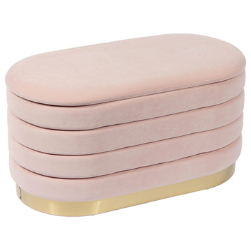 TOV Furniture Lillian Blush Velvet Storage Bench