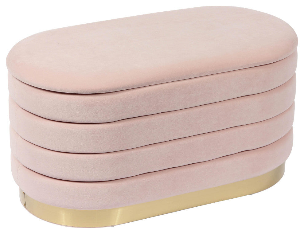 TOV Furniture Lillian Blush Velvet Storage Bench