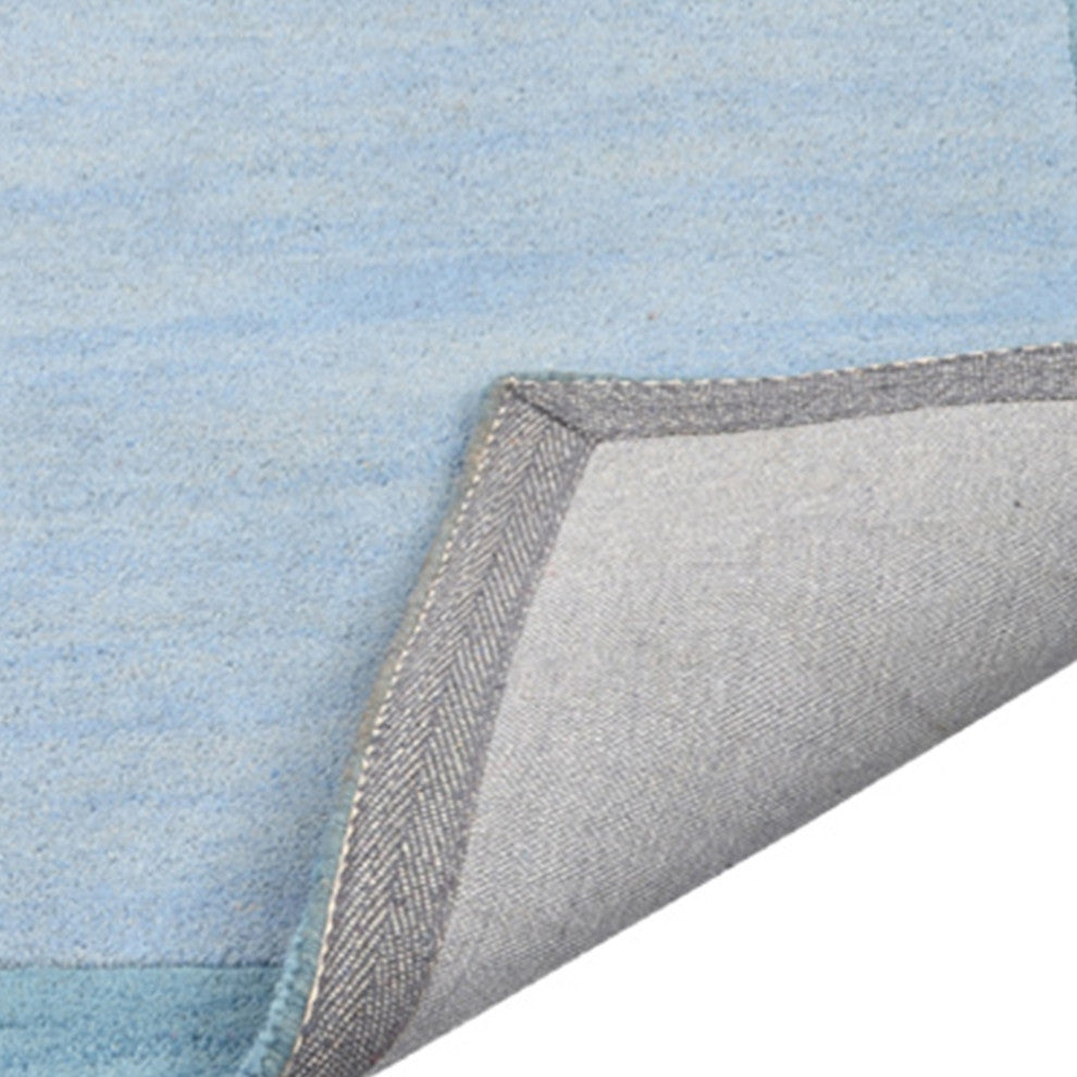 HAND TUFTED WOOL ECO-FRIENDLY AREA RUGS-Light Blue Color, Contemporary Design