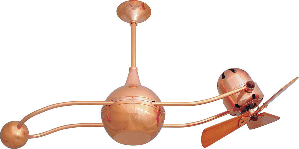 Brisa 2000 Rotational Ceiling Fan With Mahogany Blades, Polished Copper