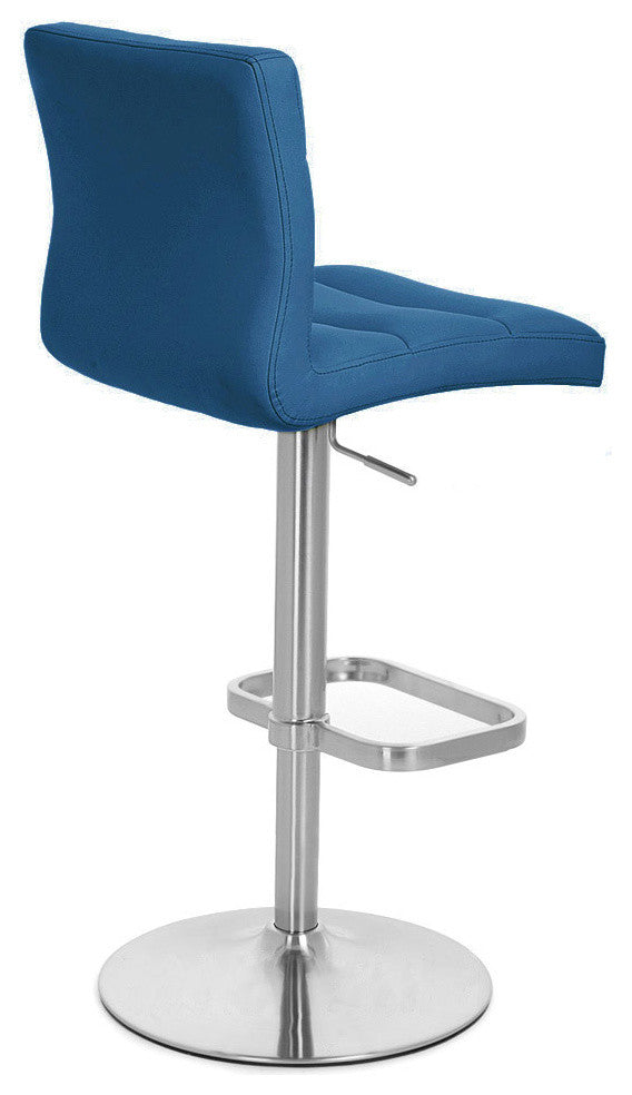 Lush Adjustable Height Swivel Bar Stool - Trumpet Base, Dark Blue