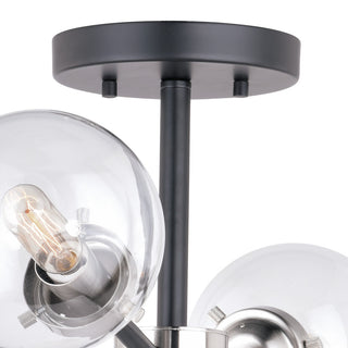 Orbit 20" Semi Flush Ceiling Light Satin Nickel and Oil Rubbed Bronze