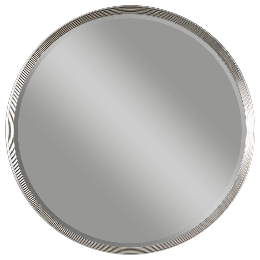 Uttermost 14547 Serenza 42" Diameter Circular Framed Bathroom - Silver Leaf