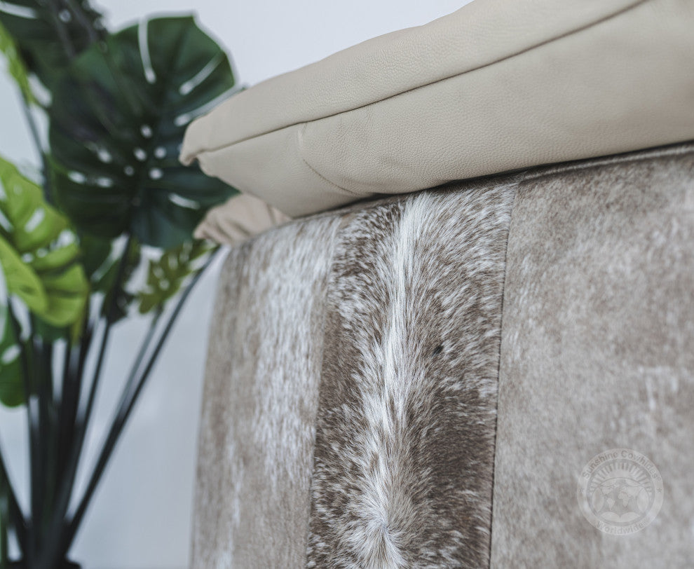 Leather Swivel Love Chair, Taupe