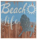 8" Decorative "œBeach Life" Distressed Wooden Wall Plague