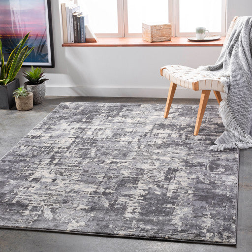 Surya Pune PUN-2304 7'10"x10'3" Rug, Black/Beige/Medium Gray