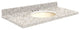 Quartz 49"x22" Vanity Top, Biscuit Bowl, Almond Delite, 8" Offset