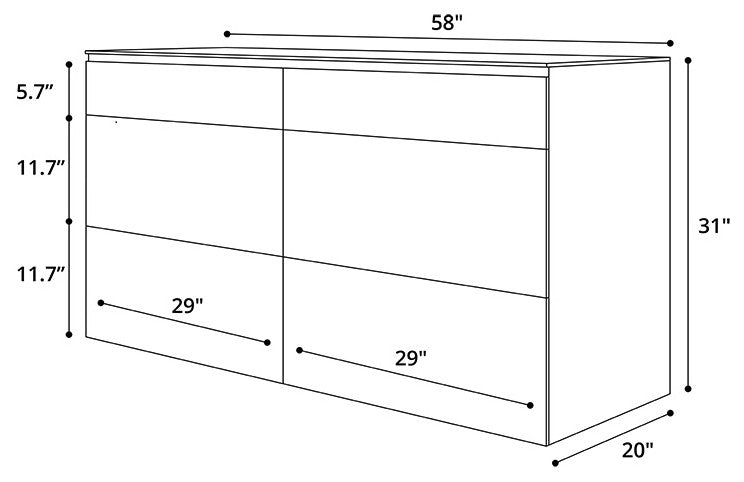 Bedford Dresser, Dark Gull Gray Glass
