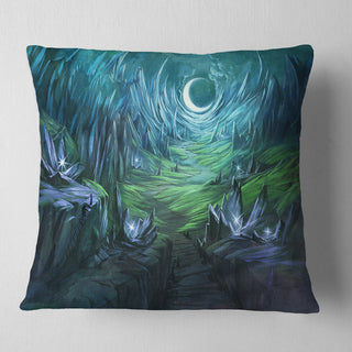 Twilight Valley Landscape Abstract Throw Pillow, 16"x16"