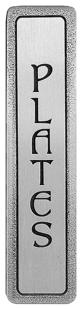 "Plates" Pull Antique Pewter (Vertical)