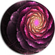 Fractal Flower Light Purple Digital, Flower Round Metal Wall Art, 11"