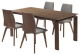 Treviso Mid-Century Walnut Wood 5-Piece Dining Set