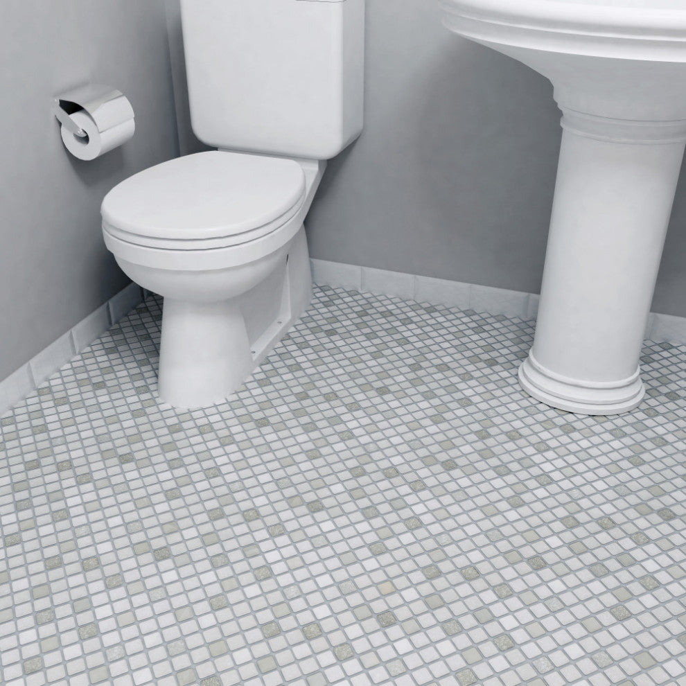 Crystalline Square Grey Porcelain Floor and Wall Tile