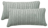 Cable Knit 2 Piece Lumbar Pillow Shell Set, Ghost Gray, 2 Piece, 14"x26"