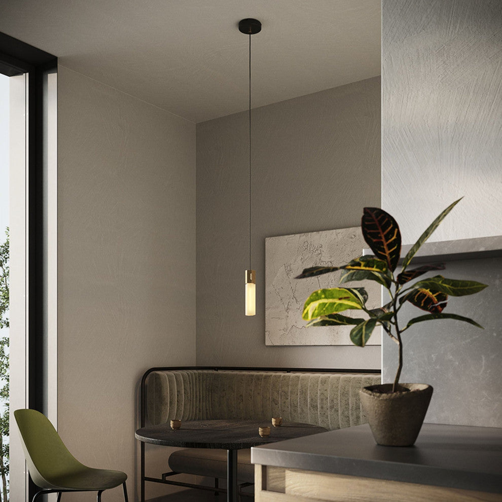 Basalt Single Pendant In Brass