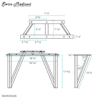 Annecy Vanity Legs, Set of 2, Brushed Gold