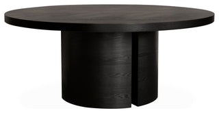Lugano Dining Table, 71", Transitional, Round, Ebony Oak
