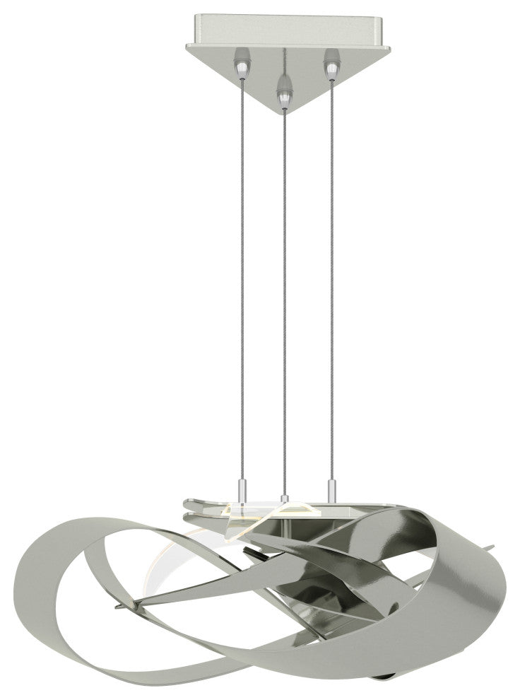 Flux LED Pendant, Sterling Finish, Standard Overall Height