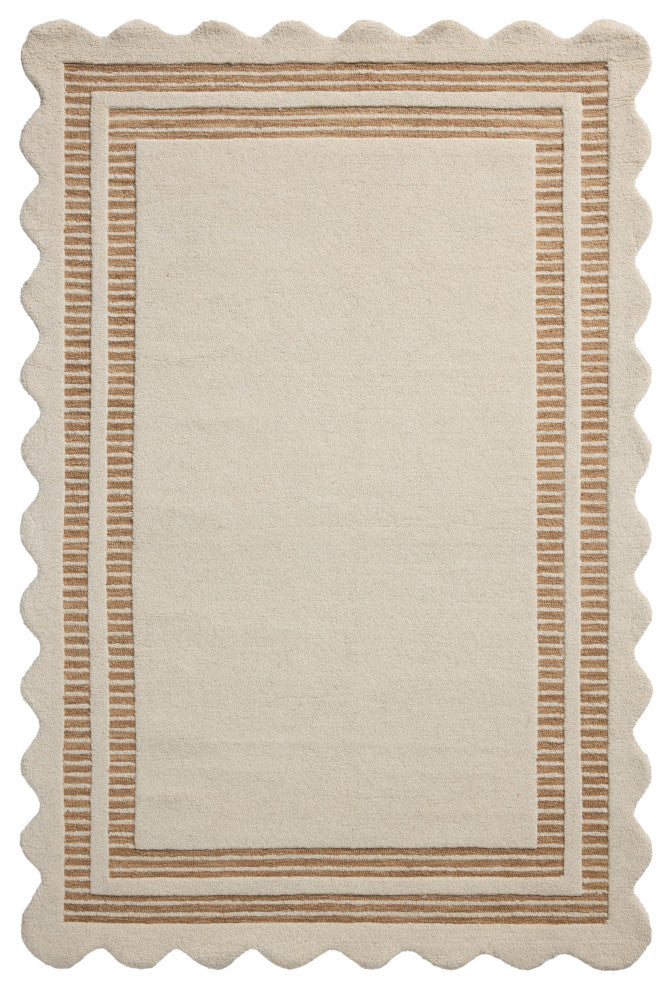 Chris Loves Julia x Loloi Scottie Ivory / Rust 8'-6" x 11'-6" Area Rug
