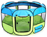 All-Terrain Lightweight Collapsible Pet Playpen, Light Blue/Light Yellow, Medium