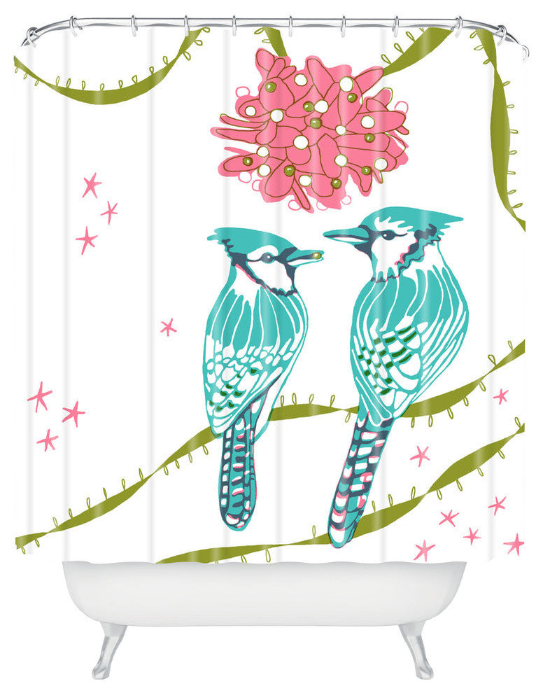 Deny Designs Betsy Olmsted Holiday Birds Shower Curtain