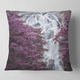 Klonglan Waterfall Floral Abstract Throw Pillow, 18"x18"