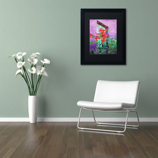 Lois Bryan 'Painted Rose Covered Window' Art, Black Frame, Black Matte, 11"x14"