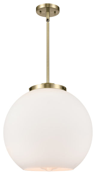 Athens Pendant, Antique Brass, Matte White, Matte White