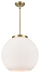 Athens Pendant, Antique Brass, Matte White, Matte White