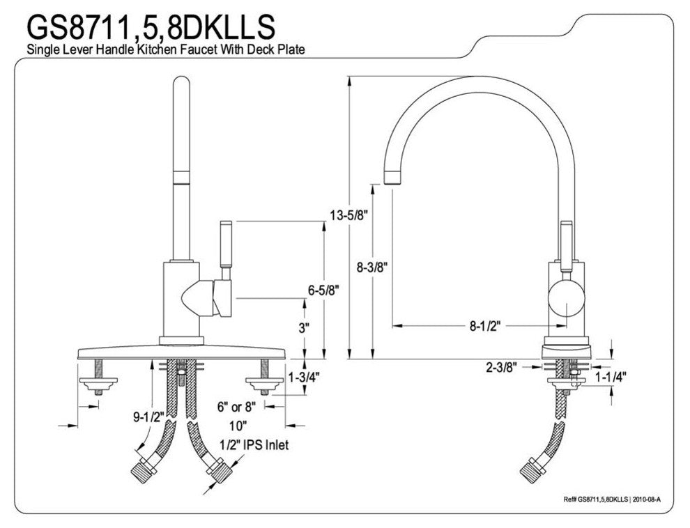 Kaiser Satin Nickel Gourmetier Single Handle Kitchen Faucet GS8718DKLLS