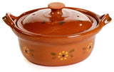 Ancient Cookware, Mexican Clay Lidded Cazuela Pot, 8.5x10.5x5