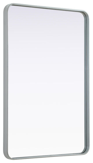 Home Living Contour Metal Rectangle Mirror 28x42, Silver