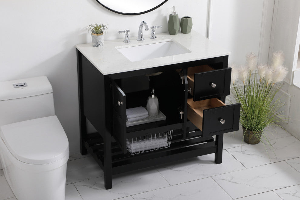 Tucker Black 36" Single Sink Bathroom Vanity