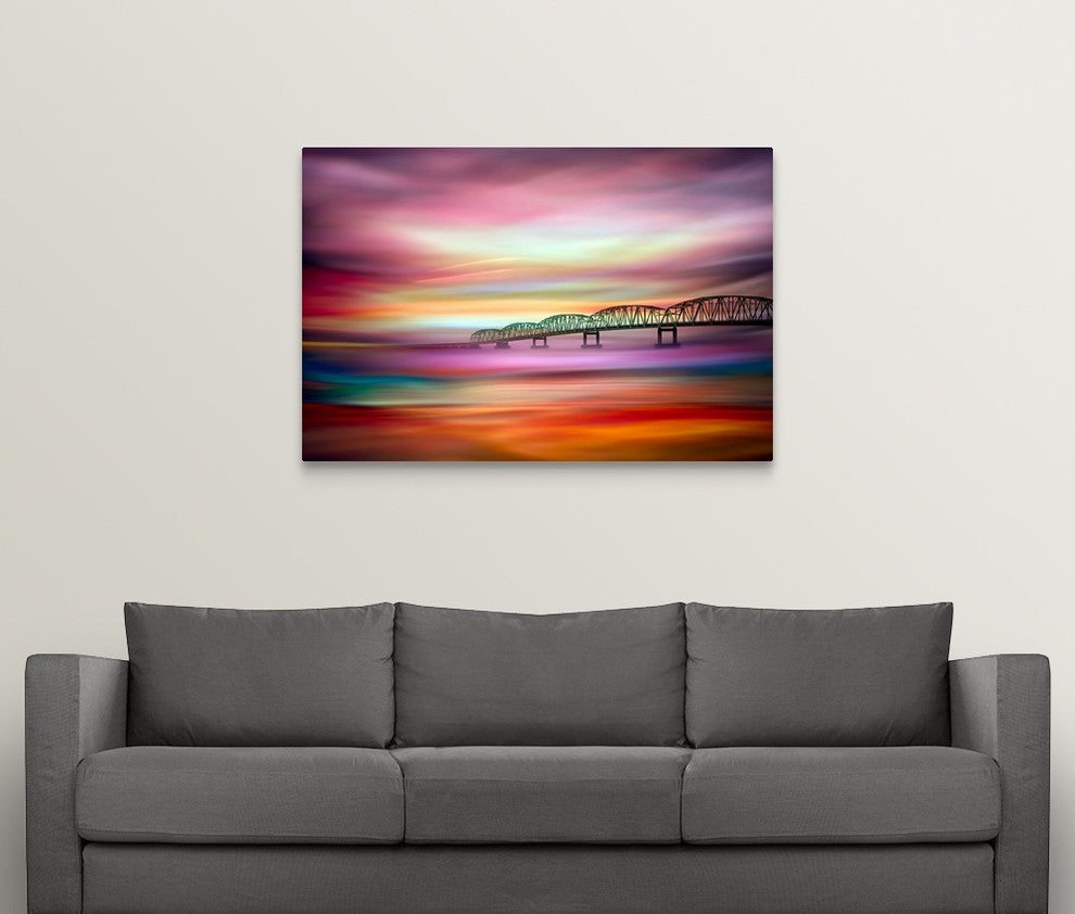 "Long Bridge to Astoria" Wrapped Canvas Art Print, 48"x32"x1.5"