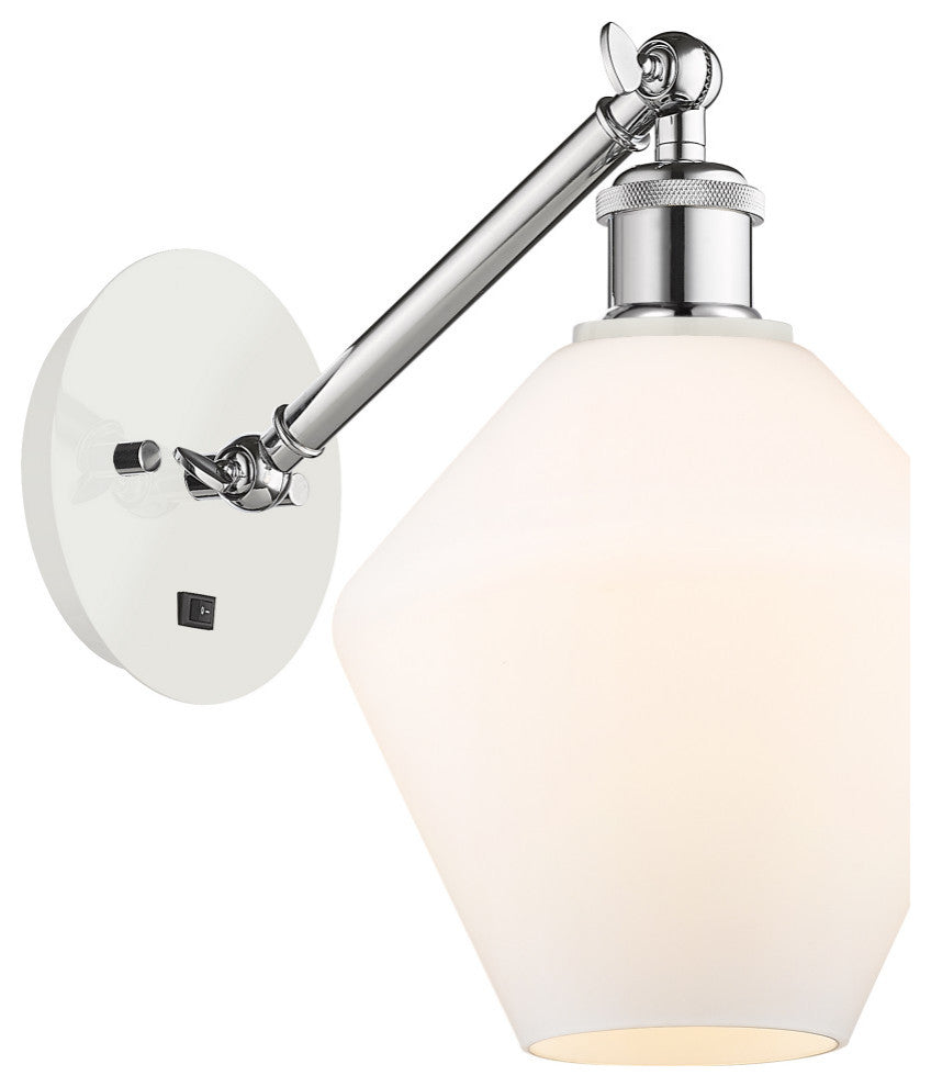 Innovations 317-1W-WPC-G651-8 1-Light Sconce, White and Polished Chrome