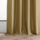 Ruched Vintage Faux Dupioni Silk Curtain Single Panel, Flax Gold, 50" X 96"
