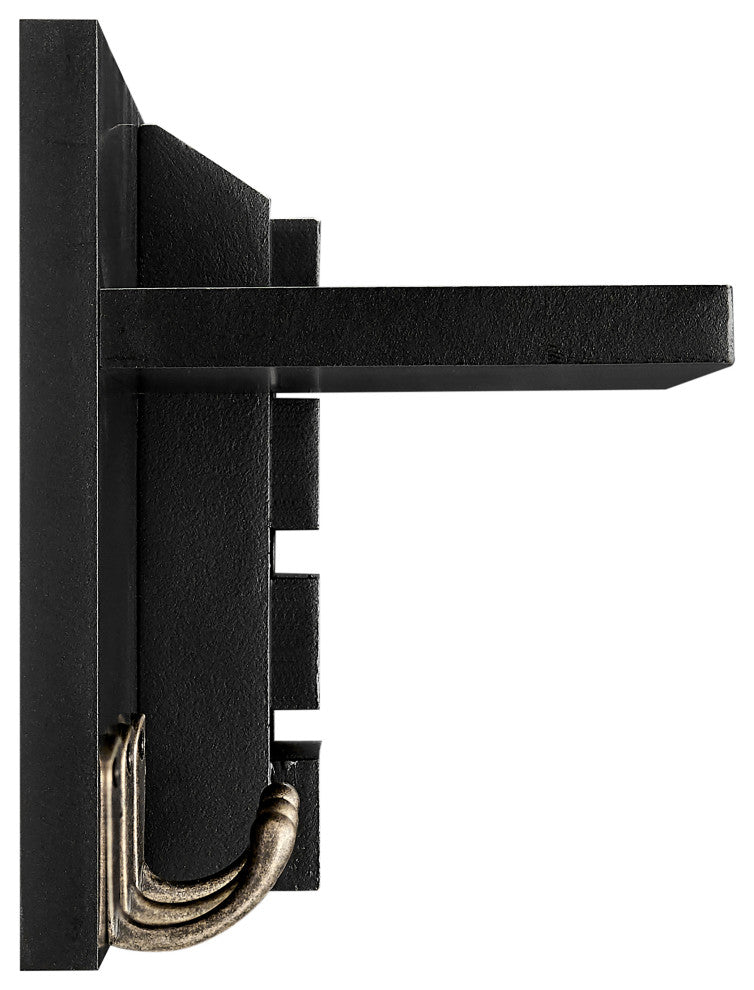 Danya B. Utility Shelf With Pocket and Hanging Hooks, Black