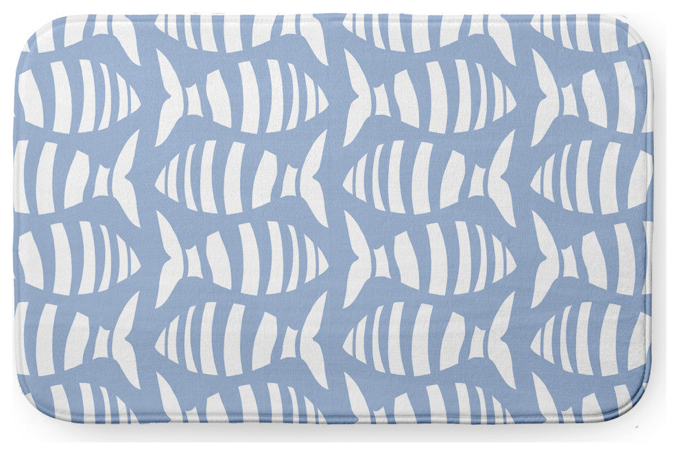 Blue Rectangular Swimming School Pet Feeding Mat for Dogs or Cats
