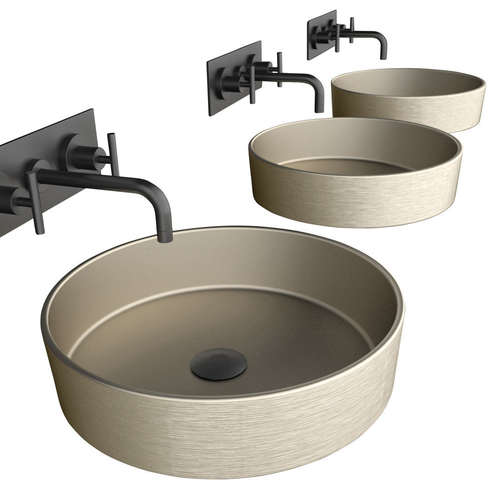 Pert Rho Brushed Platinum Vessel Sink